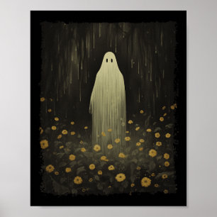 Poster Fantasma Gótica Floral Na Floresta do Dia das Brux