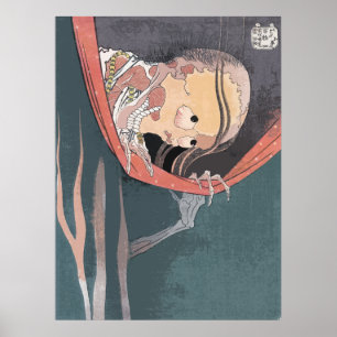 Póster Fantasma japonês por Hokusai de Hiaku-Monogatari