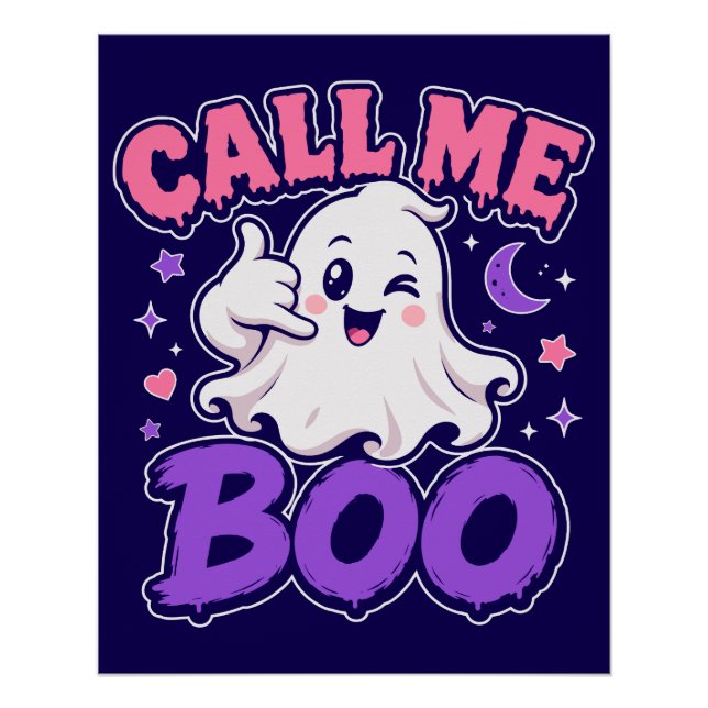 Póster Fantasma Kawaii Fofo (Frente)