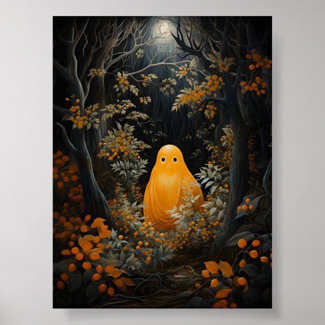 Poster Fantasma Laranja À Escuridão Sob Árvore (Frente)