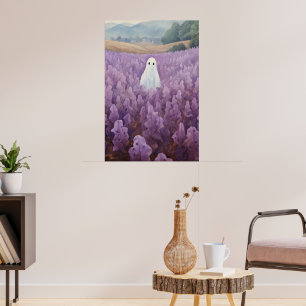 Poster Fantasma No Campo Floral Roxo