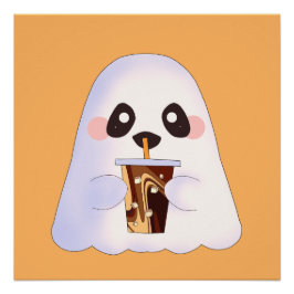 Póster Fantasma Spooky Com Café Forçado