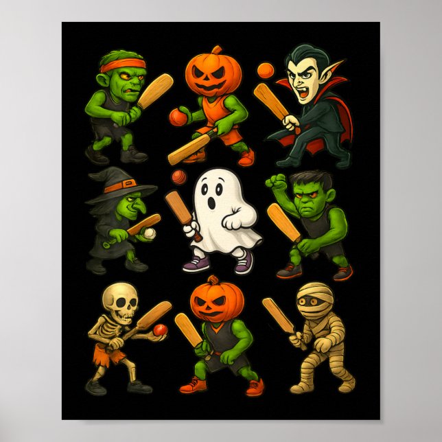 Poster Fantasmas Aranha Halloween Vampiro Esqueleto Assus (Frente)