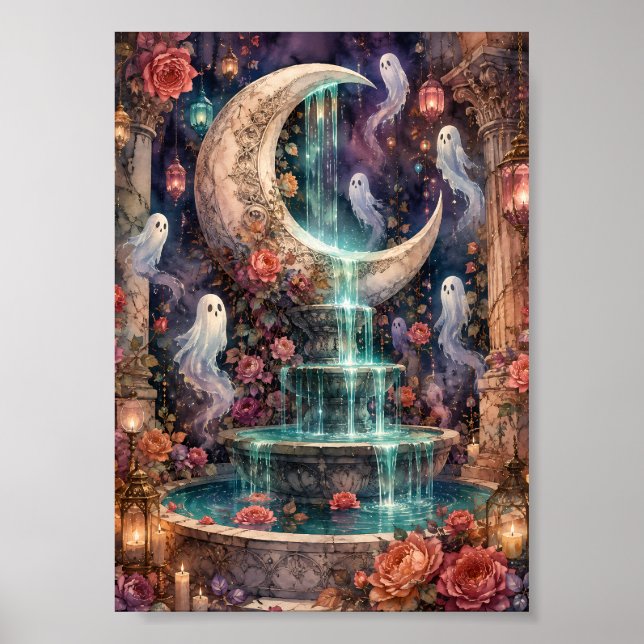 Poster Fantasmas Caprichosos Fonte Mágica da Lua Whimsigo (Frente)