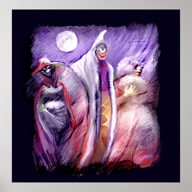 Póster ***Fantasmas durante a noite*** (Frente)