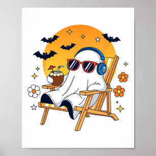 Poster Fantasmas Legais Férias de Halloween Vibrações Div
