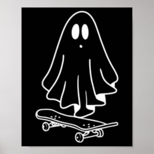 Poster Fantasmas Skateboard Preguiçoso Fantasia de Hallow