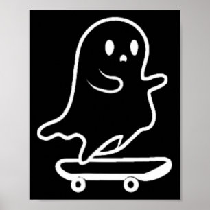 Poster Fantasmas Skateboard Preguiçoso Fantasia de Hallow