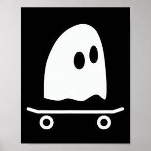 Poster Fantasmas Skateboard Preguiçoso Fantasia de Hallow