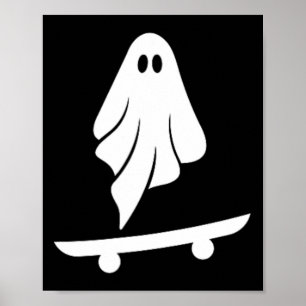 Poster Fantasmas Skateboard Preguiçoso Fantasia de Hallow