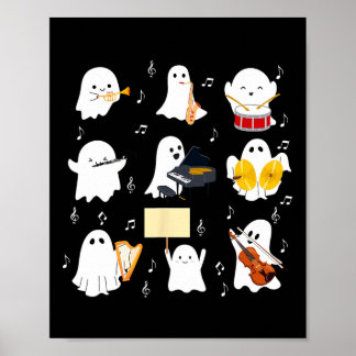 Poster Fantasmas Tocando Instrumentos Musicais Música de 