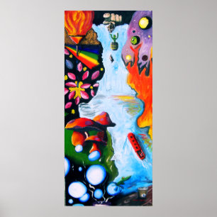 Póster Fantástica Surrealista Mushroom Wonderland