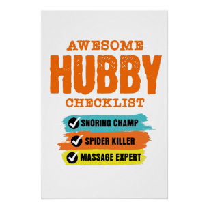 Póster Fantástico Marido Checklist Engraçado