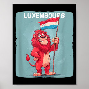 Poster Fantástico Traje de Leão da Bandeira do Luxemburgo