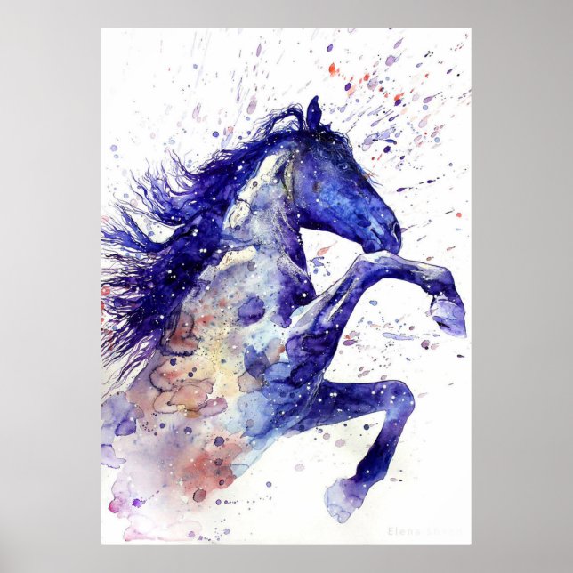 Poster Fantástico Watercolor Horse (Frente)
