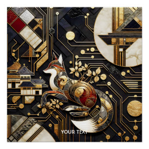 Póster Fantasy Abstrato Fox Art