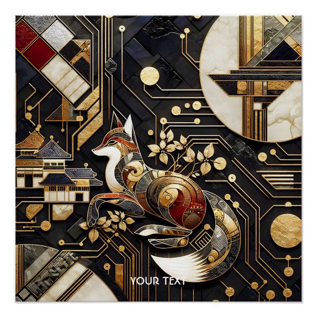 Póster Fantasy Abstrato Fox Art (Frente)