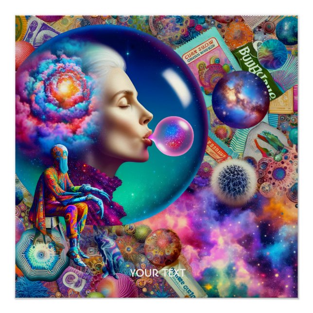 Póster Fantasy - Abstrato Lady Collage (Frente)