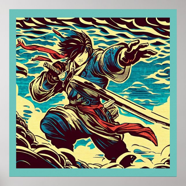 Poster Fantasy Anime Hero 1 - Corte de Madeira Japonês (Frente)