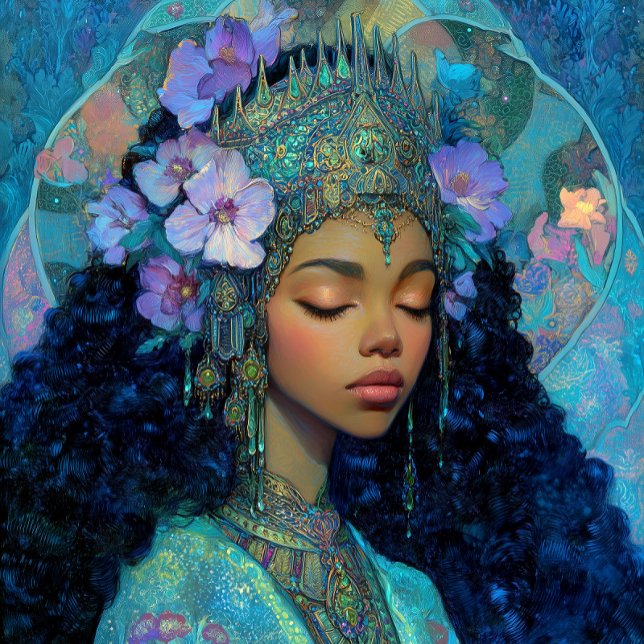 Poster Fantasy Art Black Girl Black Queen Goddess (Criador carregado)