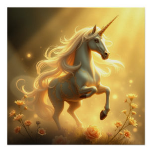 Póster Fantasy Art Unicorn