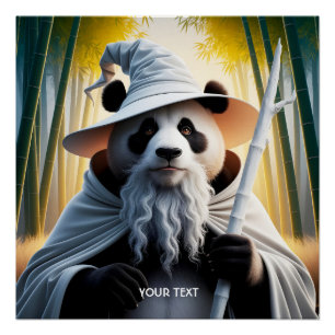 Póster Fantasy - Assistente de Panda Velho