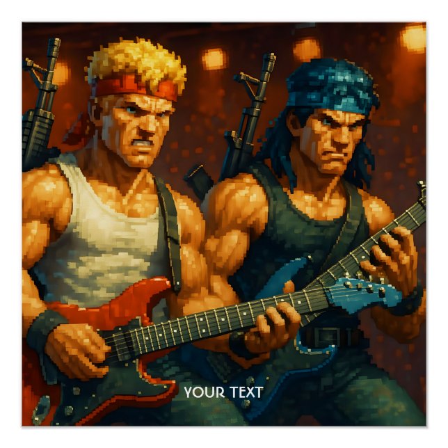 Póster Fantasy - Banda de Rock Pixelizada (Frente)