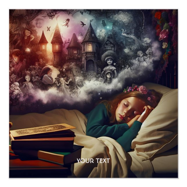 Póster Fantasy, Bela Garota Dormindo Sonhos (Frente)