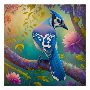 Póster Fantasy Birds Blue Jay