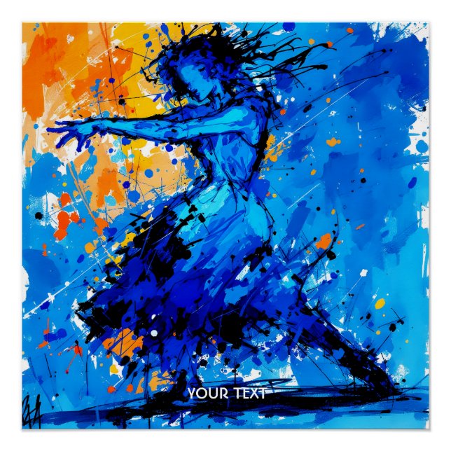 Póster Fantasy Blue Orange Dancer (Frente)