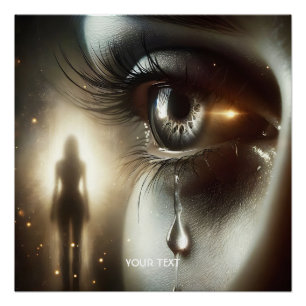 Póster Fantasy - Bonita Garota Chorando Olho
