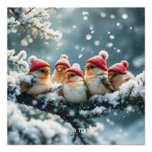 Póster Fantasy Bons Pássaros Que Neve