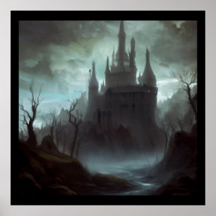 Poster Fantasy Castle Amigando Paisagem 3
