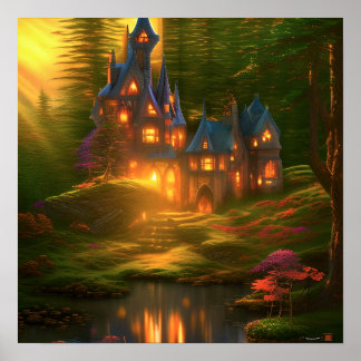Poster Fantasy Castle Encantado Fortaleza Arte