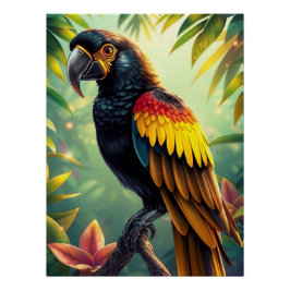 Póster Fantasy Colorful Parrot