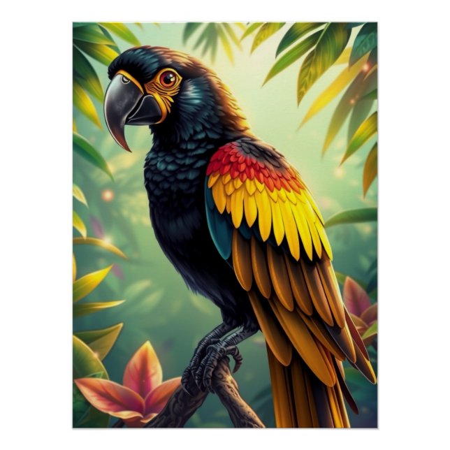Póster Fantasy Colorful Parrot (Frente)