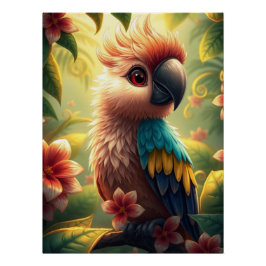 Póster Fantasy Colorful Parrot
