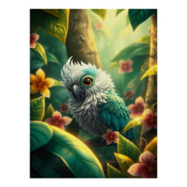 Póster Fantasy Colorful Parrot