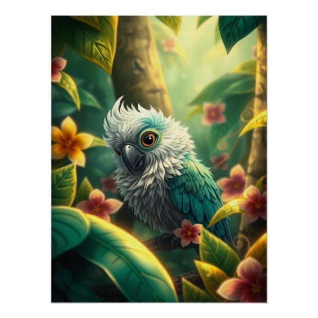 Póster Fantasy Colorful Parrot (Frente)