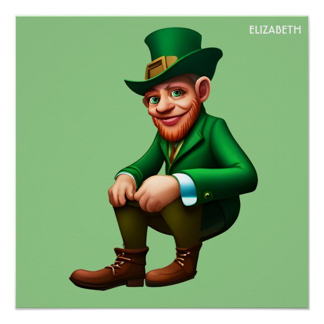 Póster Fantasy Colorida Leprechaun Art Style (Frente)
