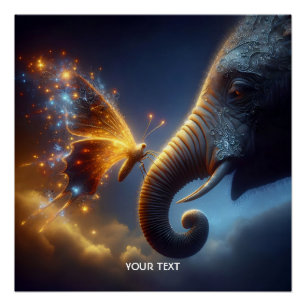 Póster Fantasy Cuja borboleta é Elefante