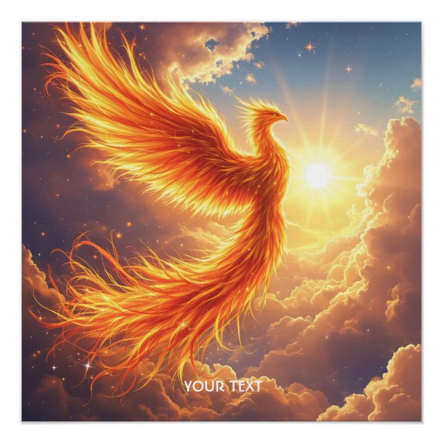 Póster Fantasy Cuja Flaming Phoenix Sobe (Frente)
