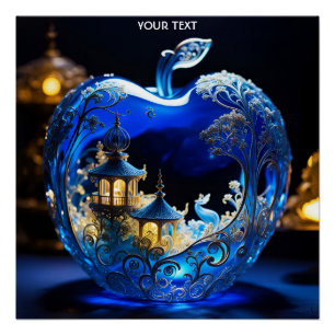 Póster Fantasy Cuja Maçã Azul Vivid