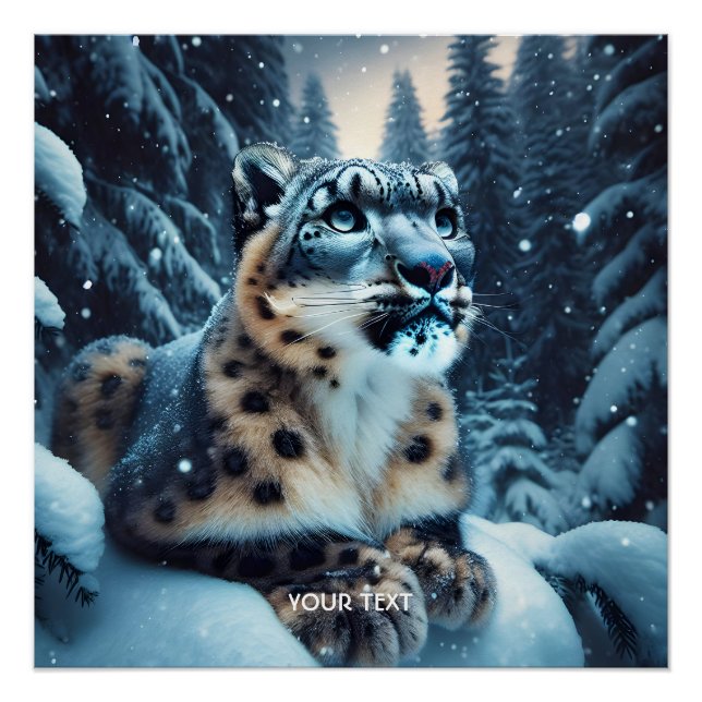 Póster Fantasy Cuja Neve de inverno é Leopardo (Frente)