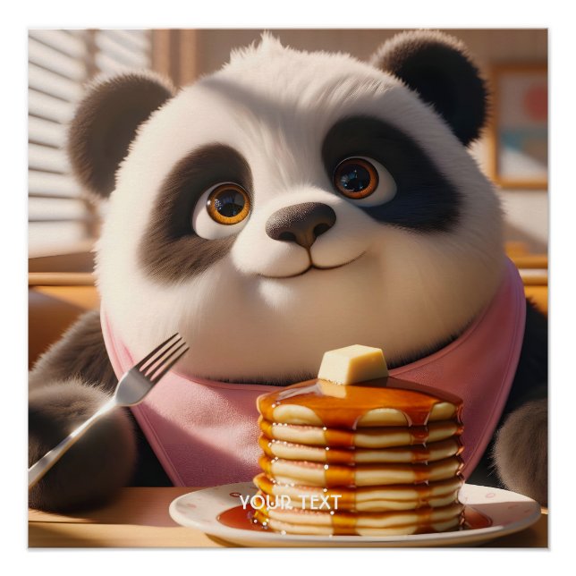 Póster Fantasy Cuja Panda Come Pancakes (Frente)