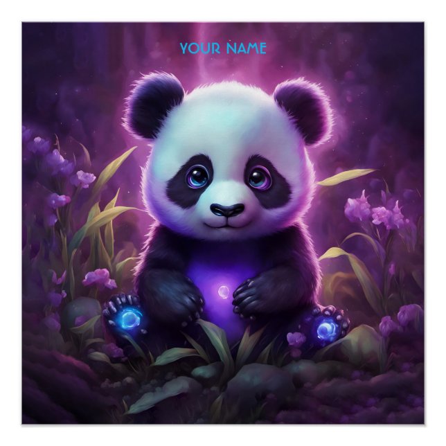 Póster Fantasy Cuja Panda Roxa Roxa (Frente)