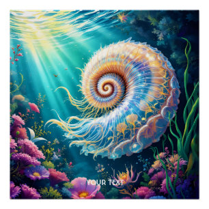 Póster Fantasy Custa Natureza Submarina Mundo