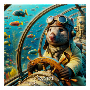 Póster Fantasy Cut Wombat Pilot Underwater
