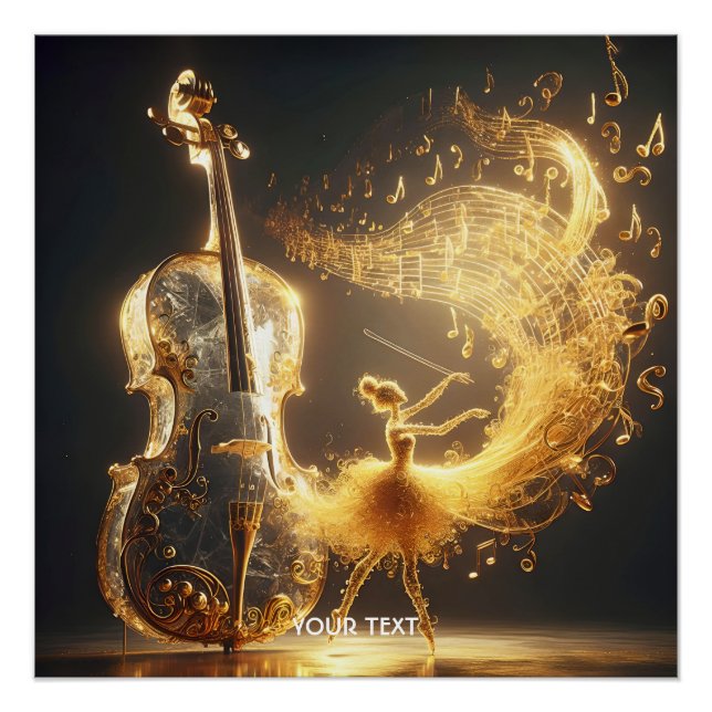 Póster Fantasy Cute Cello Dance Notes (Frente)