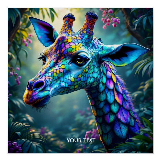 Póster Fantasy Cute Chameleon Como Girafa (Frente)